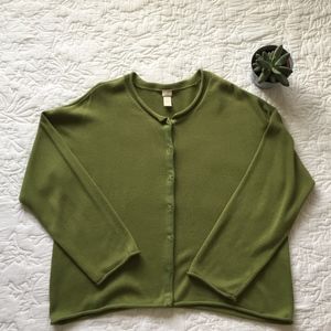 J Jill Green Cotton Cardigan